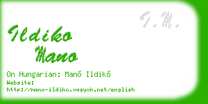 ildiko mano business card